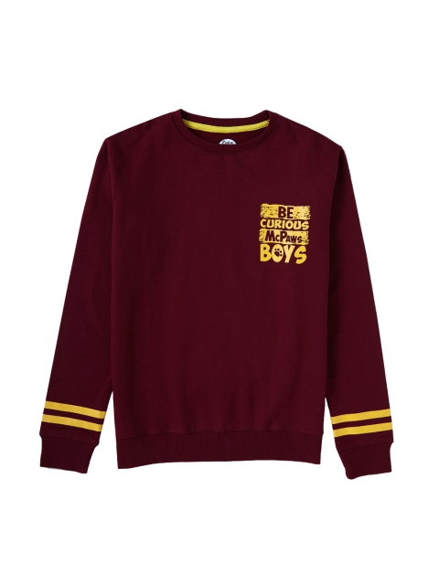 

Cub McPaws Boys Maroon & Yellow Solid Sweatshirt