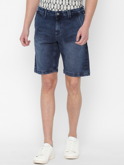 

Allen Solly Sport Men Navy Blue Solid Regular Fit Denim Shorts
