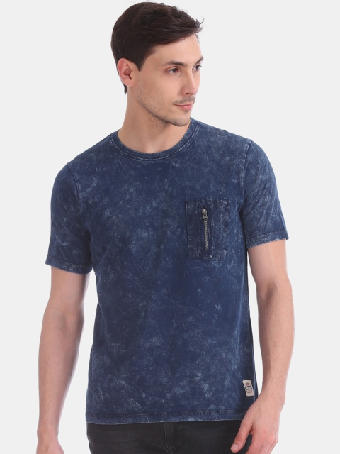 

Cherokee Men Blue Dyed Round Neck T-shirt