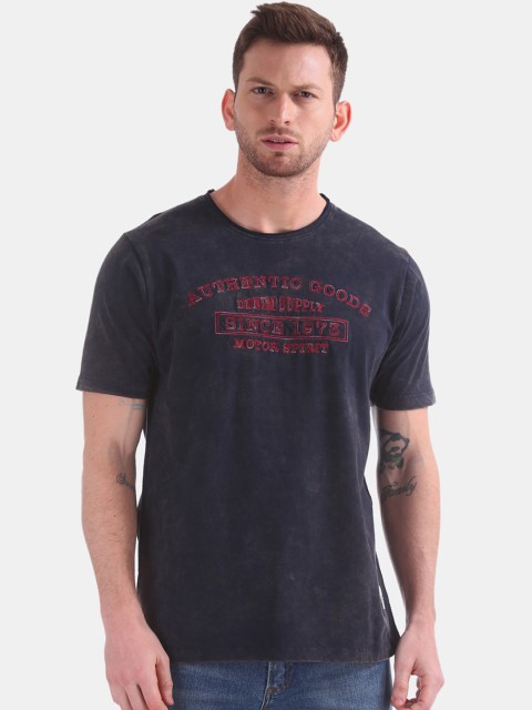 

Cherokee Men Blue Printed Round Neck T-shirt