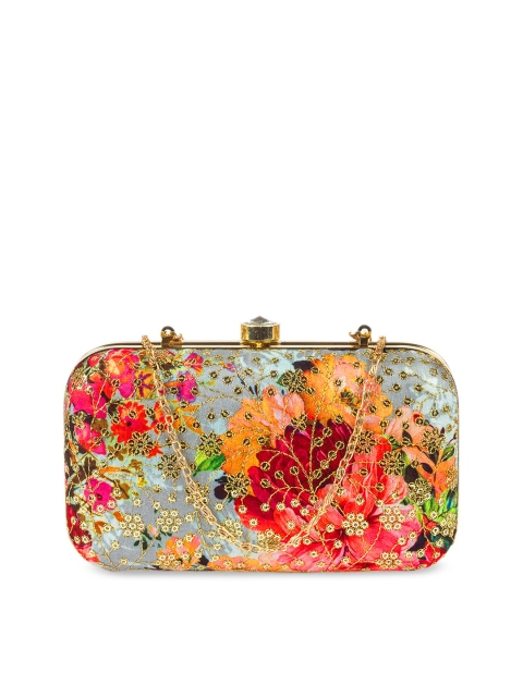 

PARIZAAT BY SHADAB KHAN Red & Blue Embroidered Clutch