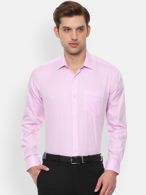 

Van Heusen Men Pink Regular Fit Self Design Formal Shirt