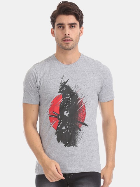 

Colt Men Grey Printed Round Neck T-shirt