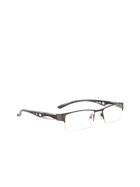 

Gold Berg Unisex Grey & Off-White Solid Half Rim Rectangle Frames