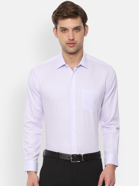 

Van Heusen Men Lavender Regular Fit Self Design Formal Shirt