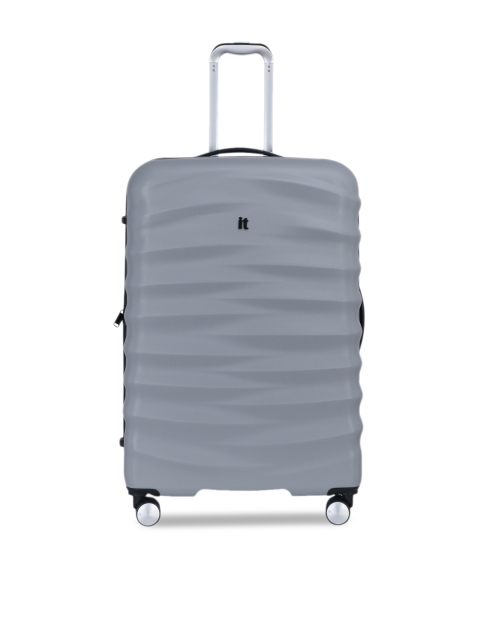 

IT luggage Silver-Toned Solid Mesmeric Hard-Sided Large Trolley Suitcase