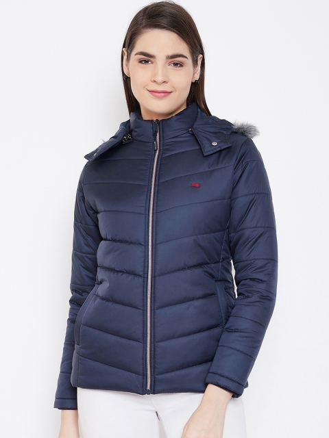 

Okane Women Navy Blue Solid Puffer Jacket