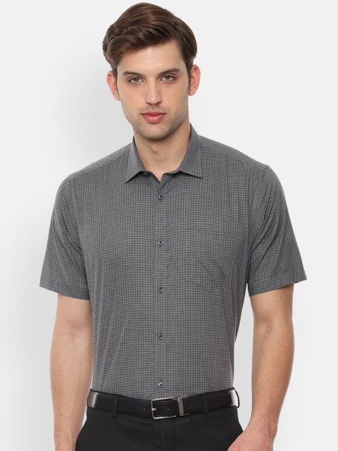 

Van Heusen Men Charcoal Grey Regular Fit Checked Formal Shirt