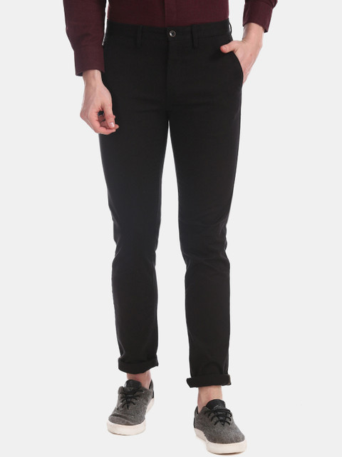 

Arrow Men Black Slim Fit Solid Regular Trousers