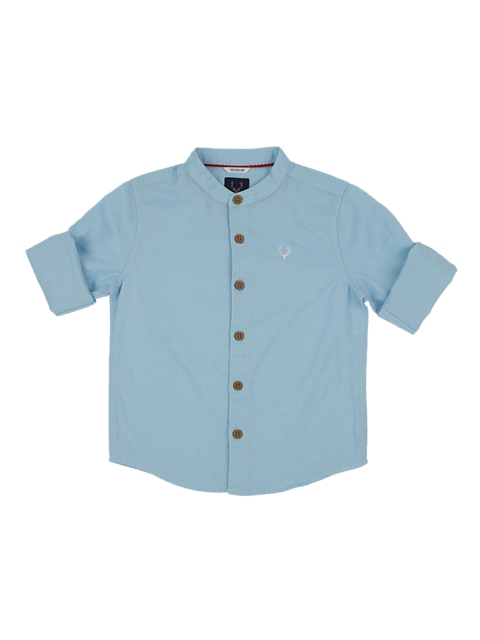 

Allen Solly Junior Boys Blue Regular Fit Solid Casual Shirt