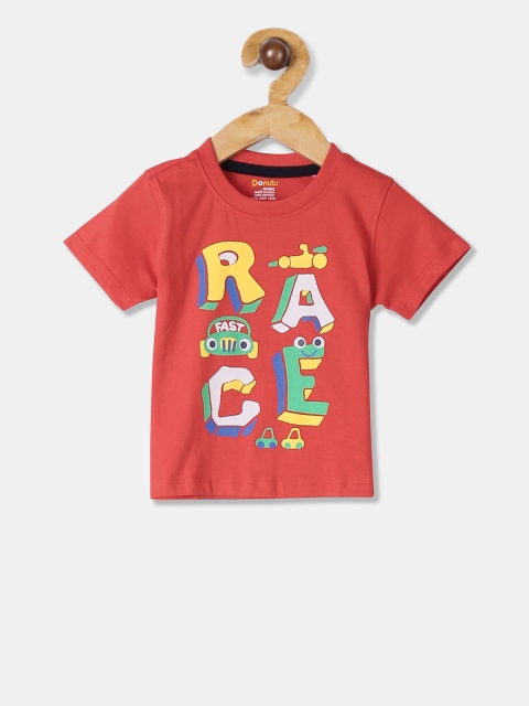 

Donuts Boys Red Printed Round Neck T-shirt