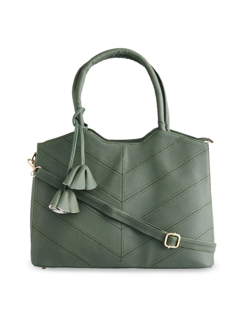 

LEGAL BRIBE Green Textured Handheld Bag