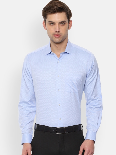 

Van Heusen Men Blue Regular Fit Self Design Formal Shirt