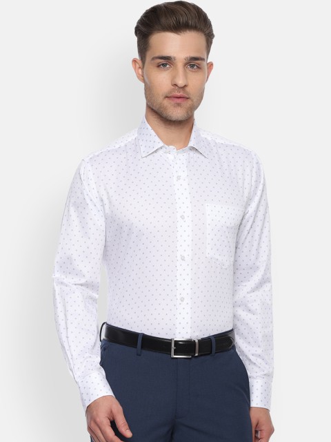 

Van Heusen Men White & Blue Regular Fit Printed Formal Shirt