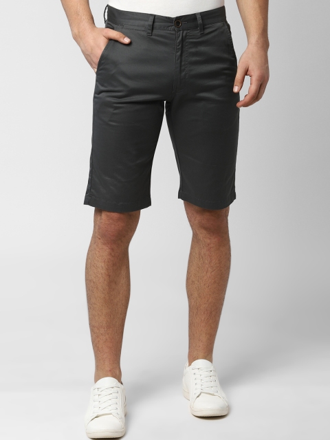 

Peter England Casuals Men Charcoal Grey Solid Regular Fit Shorts