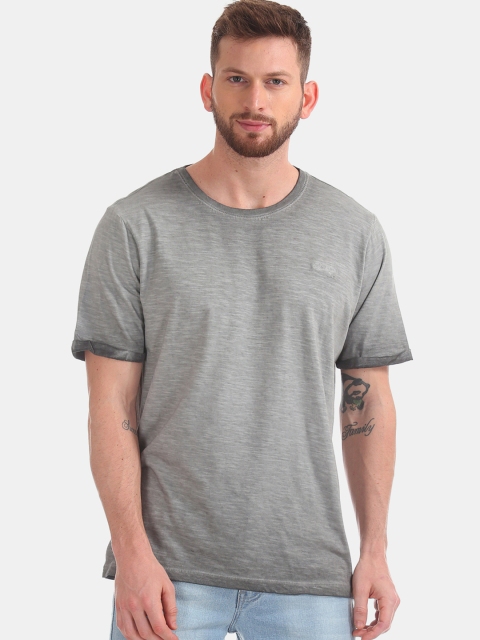 

Cherokee Men Grey Solid Round Neck T-shirt