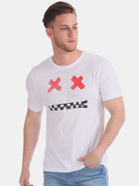 

Colt Men White Printed Round Neck T-shirt