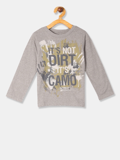 

The Childrens Place Boys Beige Printed Round Neck T-shirt