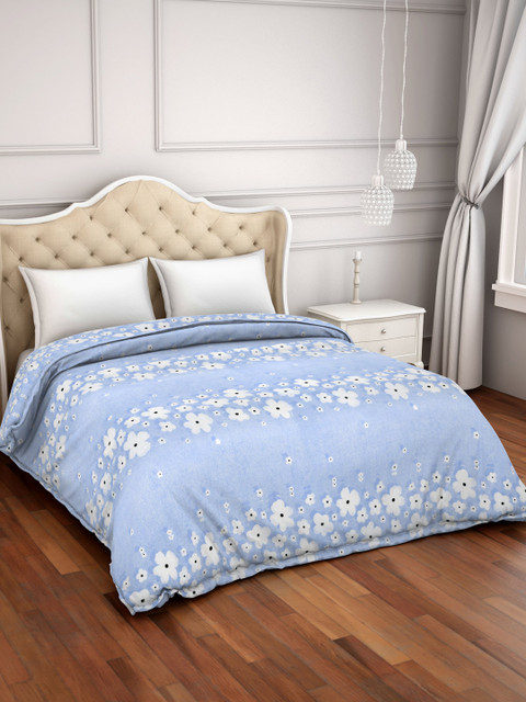 

Welspun Blue & White Floral AC Room 110 GSM Double Bed Reversible Dohar