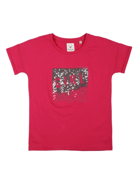 

Allen Solly Junior Girls Pink Sequinned Round Neck T-shirt