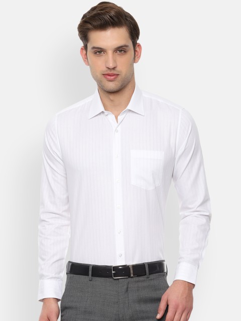 

Van Heusen Men White Slim Fit Self Design Formal Shirt