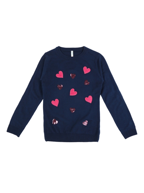 

Pantaloons Junior Girls Navy Blue Printed Pullover Sweater