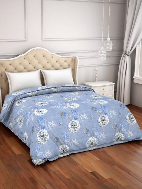 

Welspun Blue & Grey Floral AC Room 110 GSM Double Bed Dohar