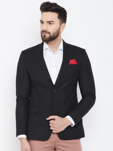 

Spirit Men Black Solid Single-Breasted Blazer