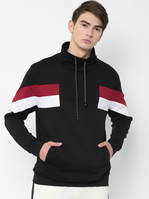 

SKULT by Shahid Kapoor Men Black & Red Colourblocked Sweatshirt