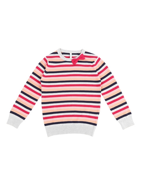 

Pantaloons Junior Girls Multicoloured Striped Pullover Sweater, Multi