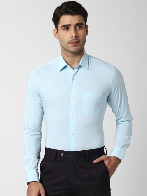 

Peter England Men Blue & White Slim Fit Checked Formal Shirt