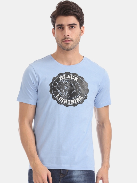 

Colt Men Blue Printed Round Neck T-shirt