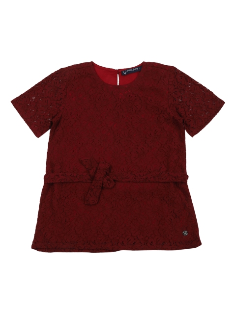 

Allen Solly Junior Girls Maroon Self Design Top