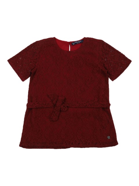 

Allen Solly Junior Girls Maroon Self Design Top