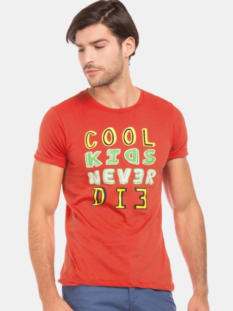 

Colt Men Red Printed Round Neck T-shirt