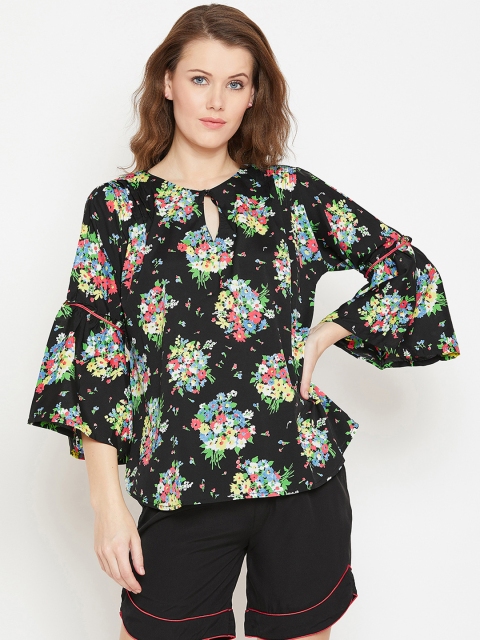 

The Kaftan Company Women Black & Yellow Printed Night suit LS_PY_ALYSSA93