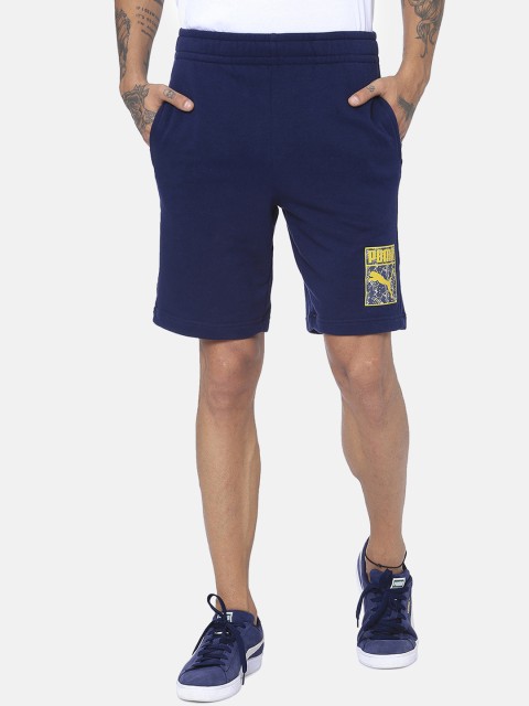 

Puma Men Blue Graphic Printed Regular Fit Sports Shorts