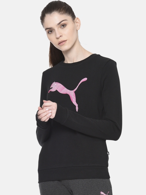

Puma Women Black Graphic Crew I Printed Sweatshirt