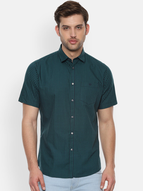 

Van Heusen Sport Men Green Slim Fit Checked Casual Shirt