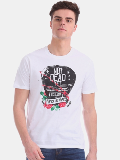 

Colt Men White Printed Round Neck T-shirt