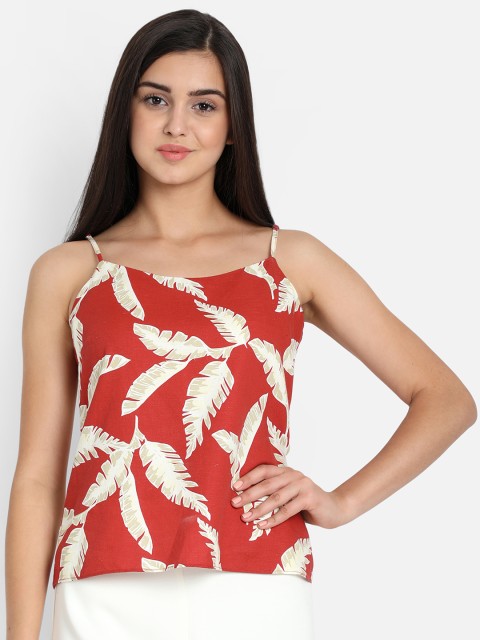 

COVER STORY Women Red Tropical Print Top