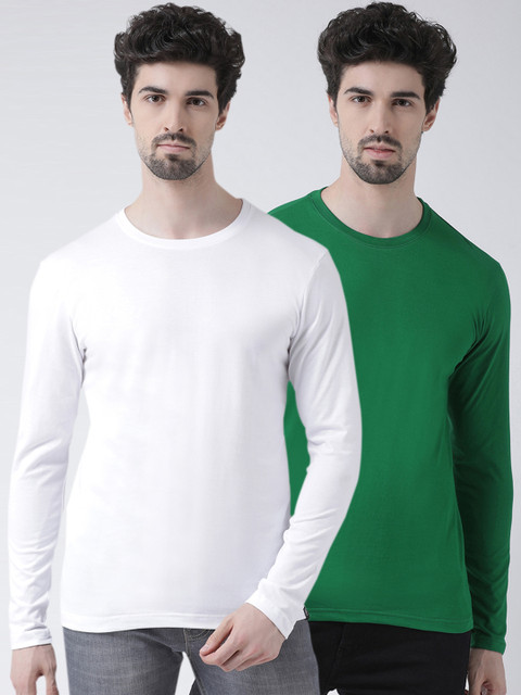 

Friskers Men White Solid Round Neck T-shirt