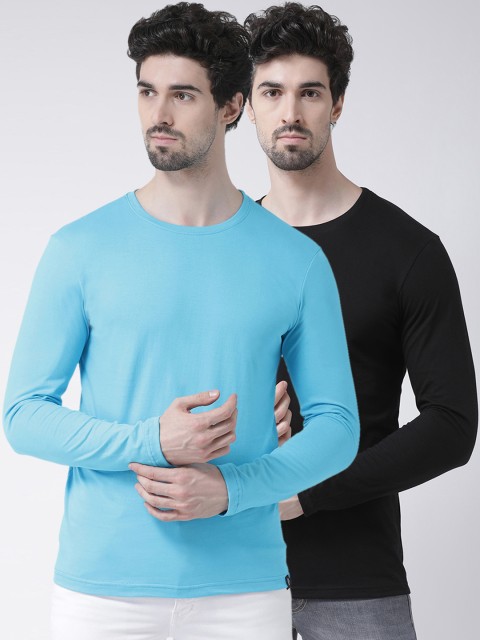 

Friskers Men Black Solid Round Neck T-shirt
