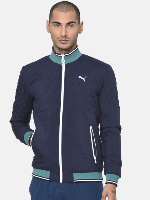 

Puma Men Blue Light Weight Woven Solid Quilted Jacket
