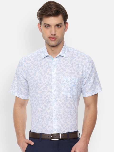 

Van Heusen Men White & Blue Regular Fit Printed Formal Shirt