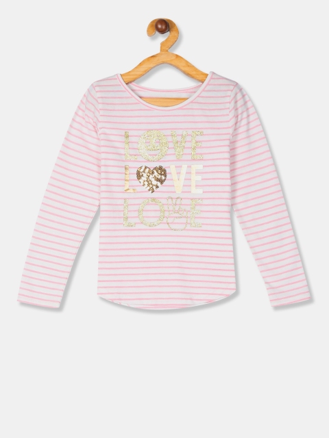 

The Childrens Place Girls Pink Embellished Top