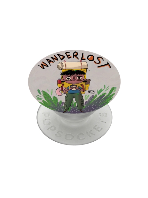 

PopSockets Grey & Green Printed Mobile Wanderlost By DoodleoDrama Grip & Stand