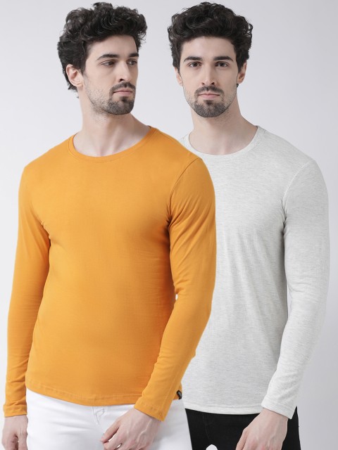 

Friskers Men Grey Solid Round Neck T-shirt