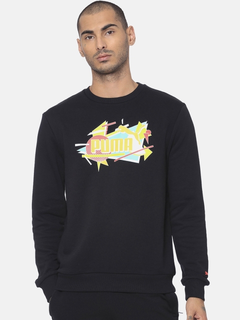 

Puma Men Black Graphic Crew VI Printed Sweatshirt