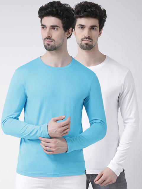 

Friskers Men White Solid Round Neck T-shirt